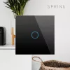 Touch Switch Spring One Way Glass Black – vienpolis jutiklinis jungiklis su juodo stiklo panele
