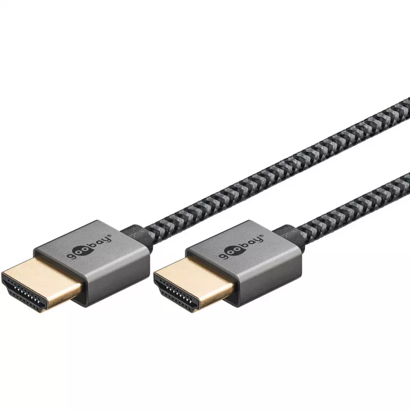 Plus Slim High-Speed-HDMI-Kabel mit Ethernet, 8K @ 60Hz grau, 2 Meter