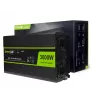 Automobilinis keitiklis Green Cell INV21 6000 W, 24V DC į AC, 230V išėjimas, 2x USB PD, aktyvus aušinimas, nuimamos DC jungtys, juodas