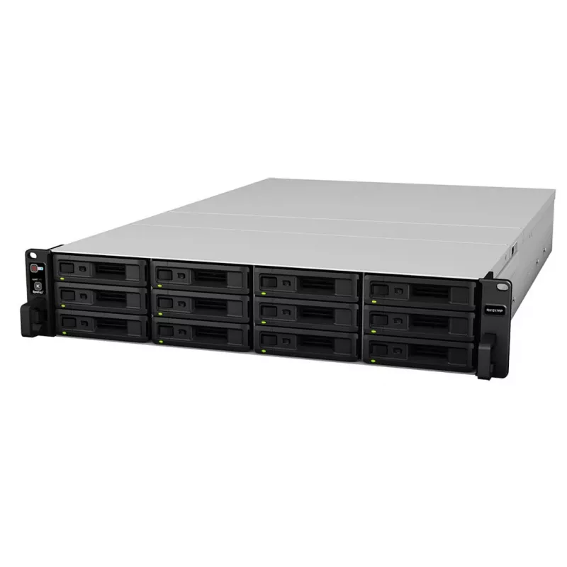 Synology RX1217 – 2U 12 lizdų plėtinio blokas, 12x 3,5/2,5 col. HDD/SSD, 88 x 430,5 x 664 mm, 12,7 kg, 500 W