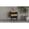 Cama INSERTO Naktinė spintelė, 2 vnt., 50x40x61.5 cm, juodas + LED