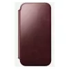 Dėklas telefonui Nomad Modern Leather Folio, skirtas iPhone 17 Pro Max — odinis, TPU, PC, aliuminis, bordo spalvos, 16 cm (6,3 colio)