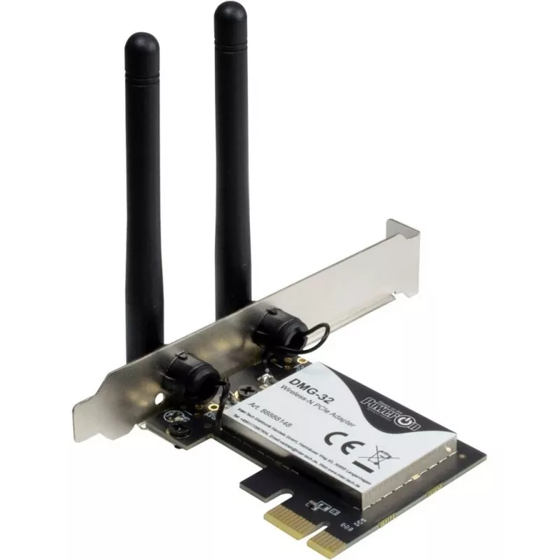 Inter-Tech DMG-32 – belaidžio ryšio PCI Express plokštė, 650 Mbit/s, juoda-sidabrinė (88888148)