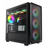 Montech X5M (B) juodas Micro Tower kompiuterio korpusas – Micro-ATX/Mini-ITX, 3x120mm priekyje, 1x120mm gale, palaiko ATX maitinimo šaltinį, 2x3,5 colio + 4x2,5 colio diskų vietos