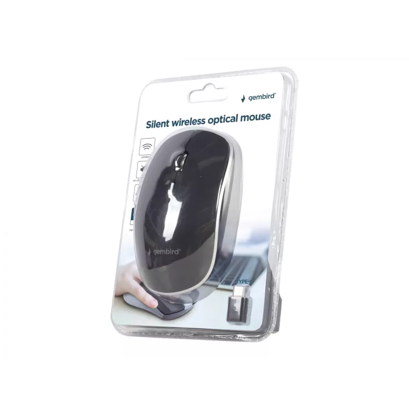 Belaidė optinė pelė su USB-C imtuvu Gembird MUSW-4BSC-01