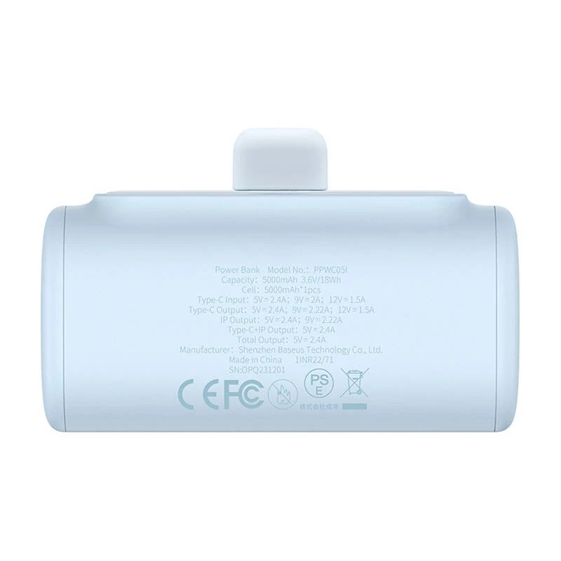 Nešiojamas įkroviklis Baseus Compact IP 5000mAh 20W (mėlyna)