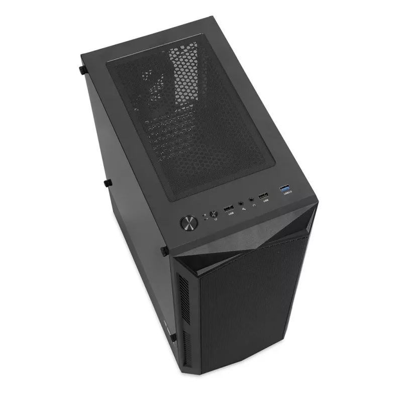 Korpusas IBOX LUPUS 27 Midi Tower ATX, grūdintas stiklas, RGB, 455×200×380 mm, palaiko ATX, GPU iki 32 cm
