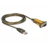 Serijinis kabelis DeLOCK 65840 USB Type-A DB-9 1,5 m juodas geltonas