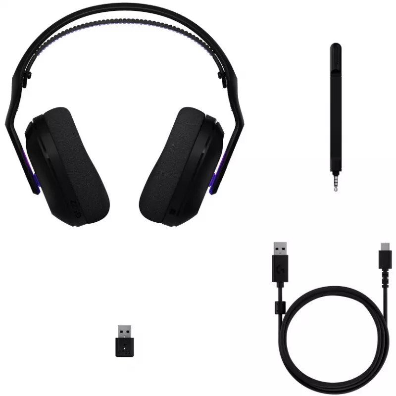 Belaidės ausinės žaidimams Logitech G G522 LIGHTSPEED su RGB apšvietimu, mikrofonu ir pažangiu sinchronizuotu garsu – LI