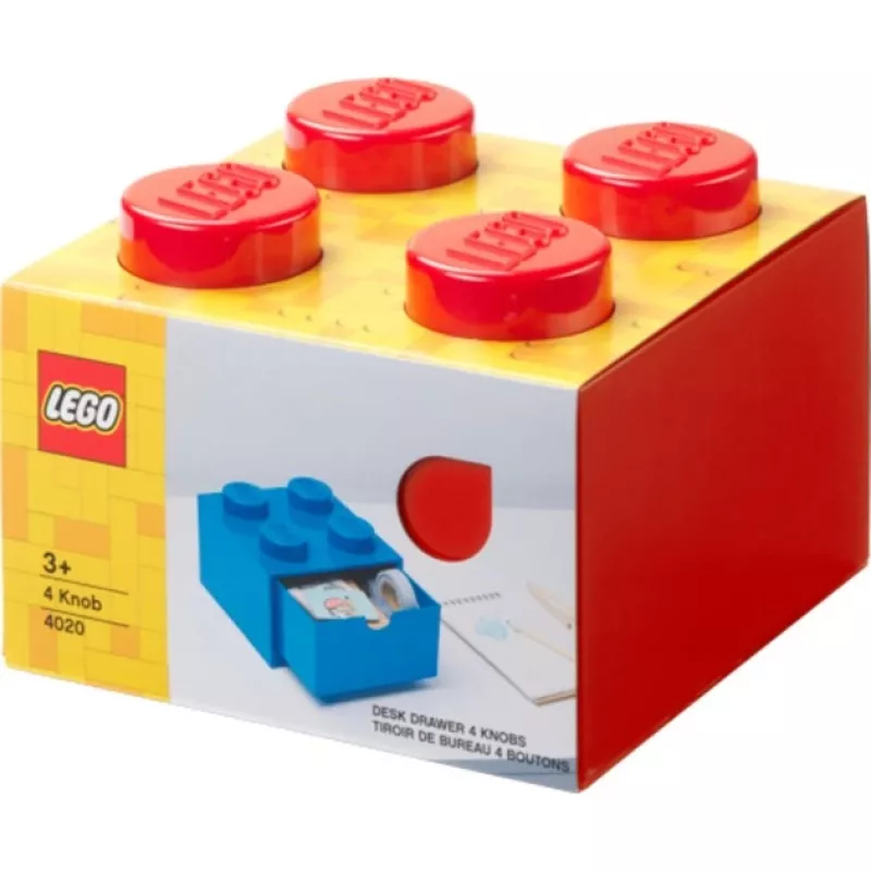 LEGO dėžutė stalčiui 4, raudona, su smaigeliais
