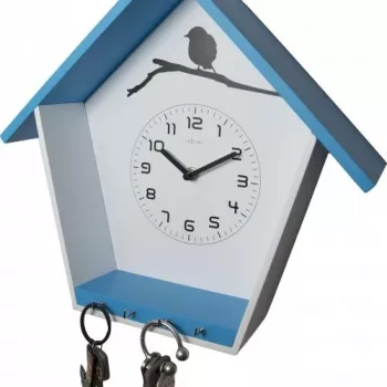 NeXtime klok 3109bl Cuckey sieninis laikrodis, 30,5x33x11 cm, mėlynas/baltas