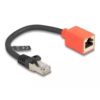 Tinklo kabelio apsauginis adapteris DeLOCK RJ45 Cat.6A S/FTP 20 cm juodai raudonas