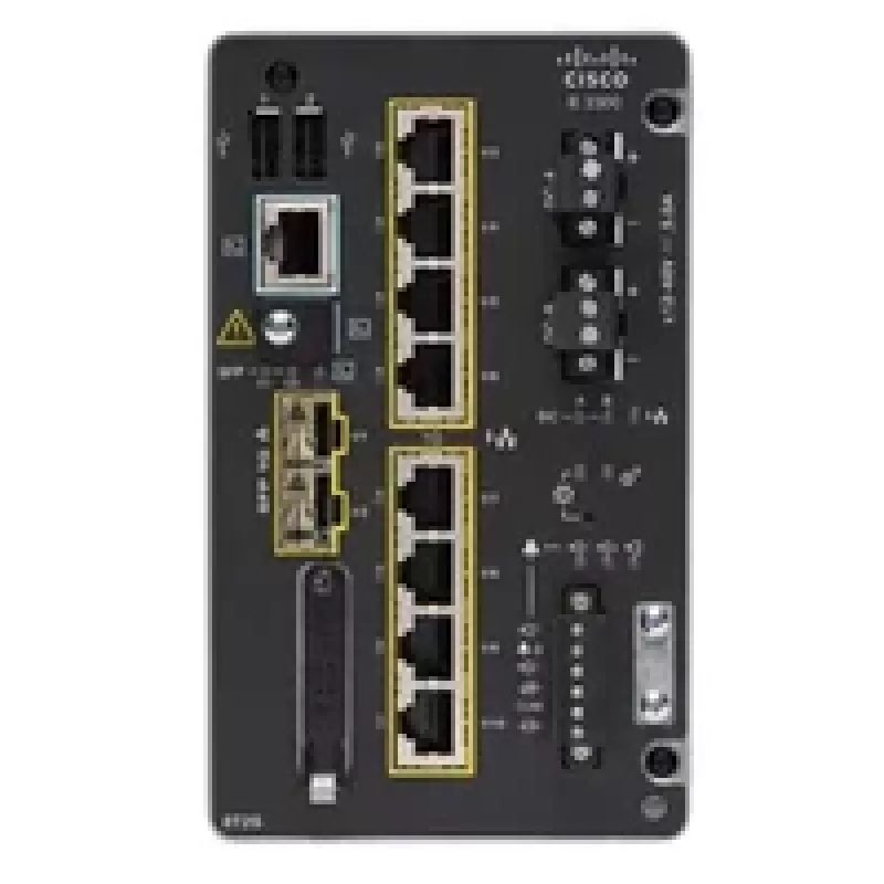 Cisco Catalyst IE3300 valdomas pramoninis tinklo jungiklis su 8 GE vario prievadais ir 2 GE SFP lizdais