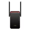 Wi‑Fi signalo stiprintuvas Cudy RE3000 2400–5000 MHz, 802.11ax/ac/n/g/b/a, Ethernet 100 Mbps, išorinė antena, juodas/raudonas