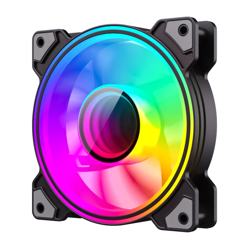 Gamemax DUAL RING INFINITY korpuso ventiliatorius, juodas