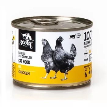 Šlapias kačių ėdalas 3coty 01 Vištiena 180 g