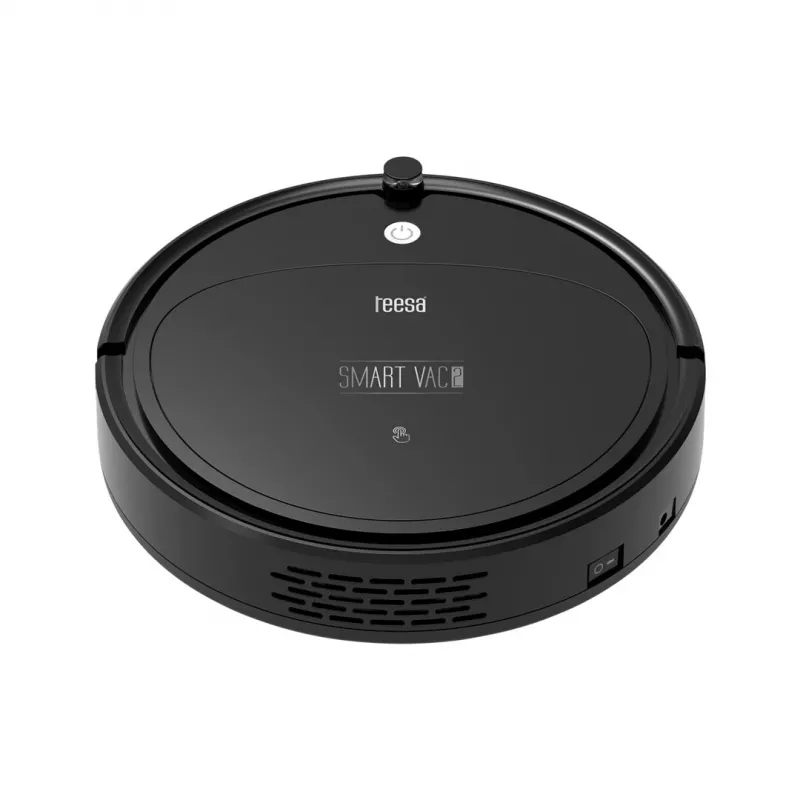 Robotinis dulkių siurblys TEESA Smart VAC 2 – juodas, apvalus, 1000 Pa, Wi-Fi