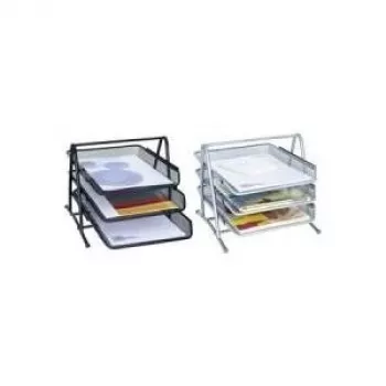 Stalo dokumentų dėklas WEDO 65 801 3 aukštų metalinis juodas