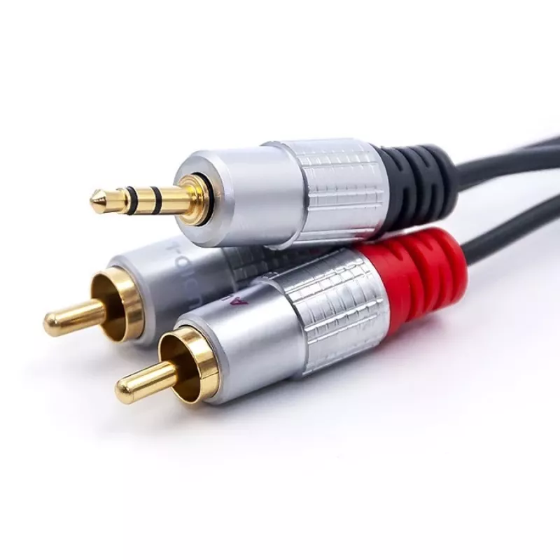 Qoltec 52340 garso laidas 2 m 2xRCA 3.5 mm juodas
