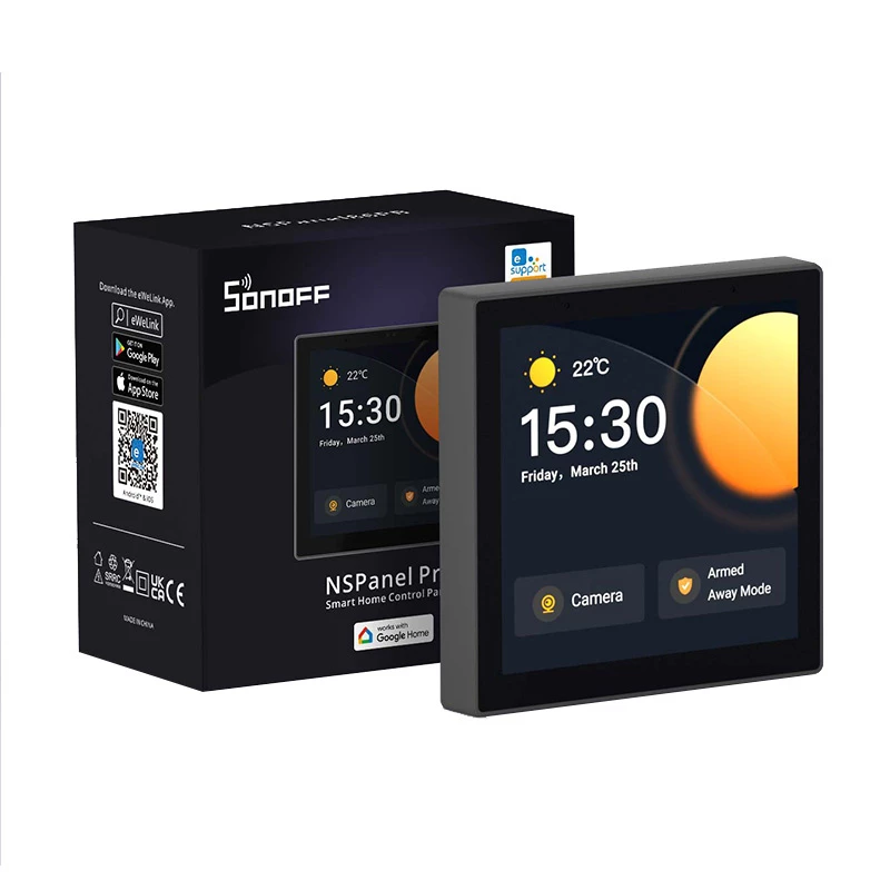 Sieninis valdymo skydelis Sonoff NSPanel Pro – Wi‑Fi, Bluetooth, ZigBee, modelis NSPanel86PB