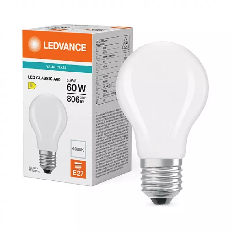 Osram LED Classic A 60 Filament P 5.9W 840 Matinis E27 LED lemputė, klasikinė kolba