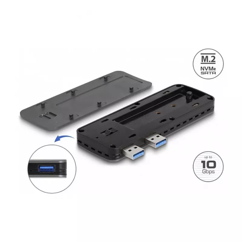 DeLOCK korpusas SSD M.2 NVMe USB 3.2 Gen 2, be įrankių, PS5