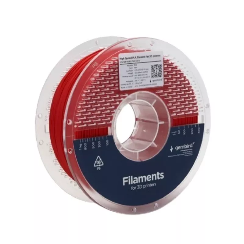 Gembird PLA 1.75 mm raudonas 1 kg 3D spausdinimo siūlas