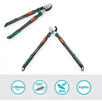 Gardena genėjimo žirklės TeleCut Pro L Pilka/turquoise 65cm - 90cm (12041-88)