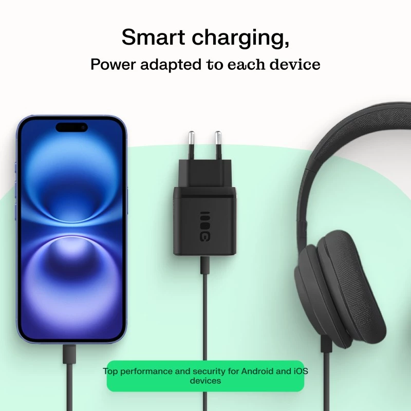 Green Cell PowerSource Solo30 30W Juodas – USB-C vieno prievado įkroviklis