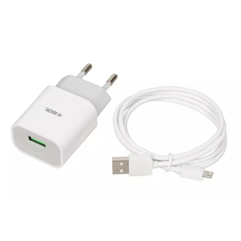 Maitinimo blokas iBOX C-41 USB 2.4A, 1 USB prievadas, microUSB laidas, Baltas