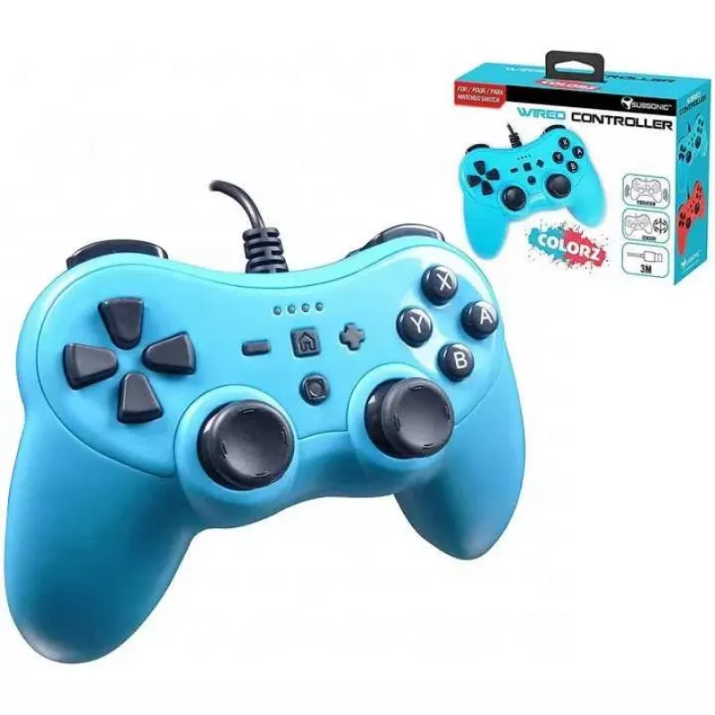 Laidinis valdiklis SUBSONIC SA5488-1 Neon Blue – skirtas Nintendo Switch, laidinis ryšys