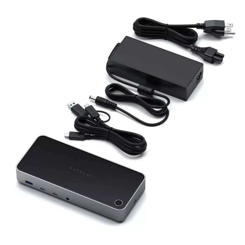 Satechi Triple 4K Display Wired Dock Black Silver 4K Ultra HD 60 Hz