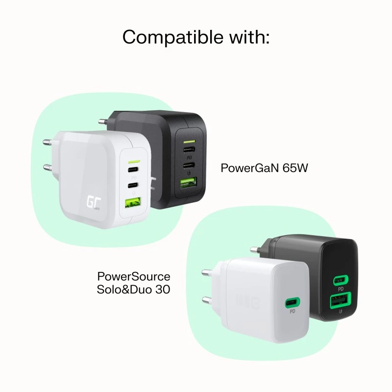 Laidas USB-C-USB-C PowerStream 100W pintas 1,2m baltas