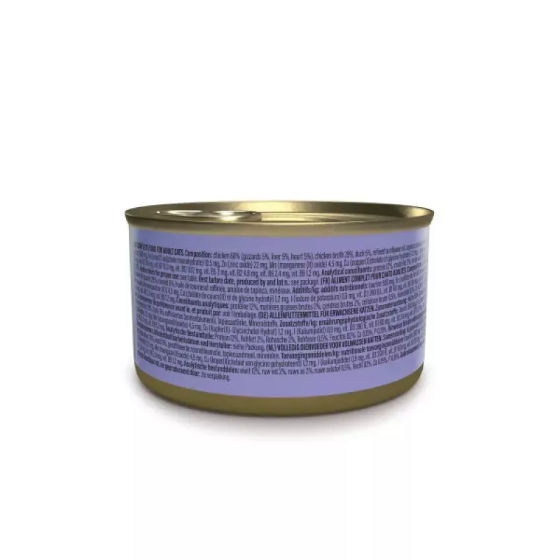 Šlapias kačių maistas Agras Pet Foods Schesir after Dark Complete Brühe 80 g – vištiena, be grūdų, be glitimo ir sojos