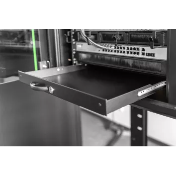 Klaviatūros stalčius su dokumentų laikikliu DIGITUS DN-19 KEY-1U-SW