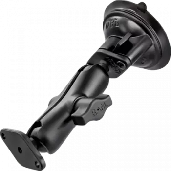 RAM Mounts Twist-Lock žemo profilio siurbtuko laikiklis su dvigubu rutuliniu jungtimi, juodas RAP-B-166-2U
