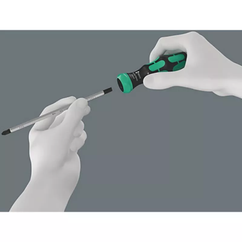 Wera 80 RA Vario 05051495001 atsuktuvo rankena su terkšle, 113,5 mm, juodos/žalios spalvos