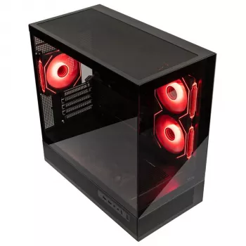 GSI SmartAssembly ARGB stiklinis Micro-ATX korpusas su 650W maitinimo bloku