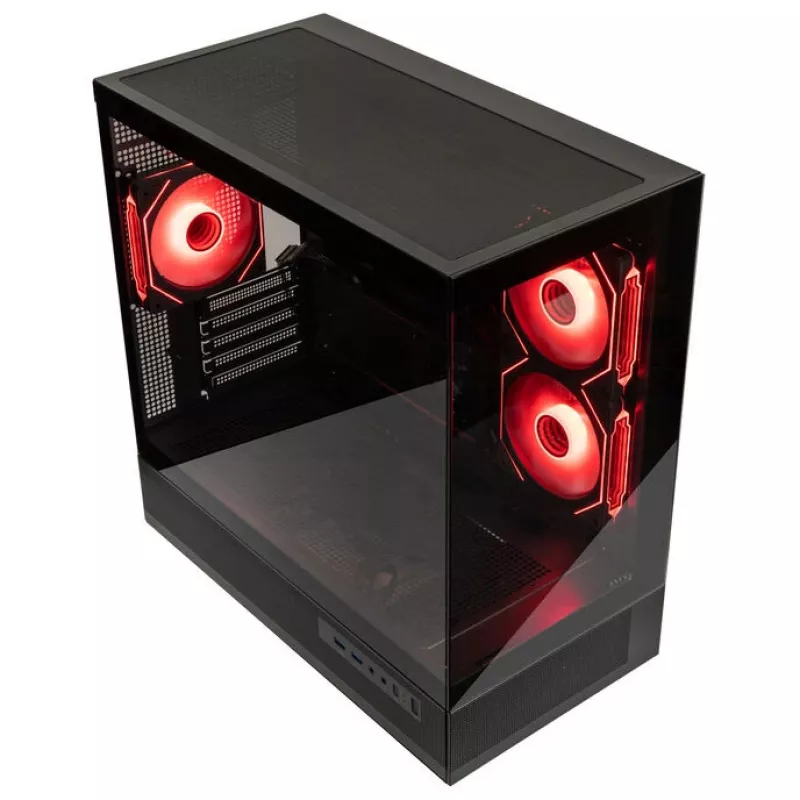 GSI SmartAssembly ARGB stiklinis Micro-ATX korpusas su 650W maitinimo bloku