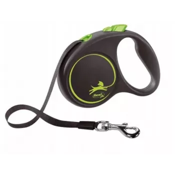 FLEXI Black Design S - atsitraukiantis pavadėlis - 5 m