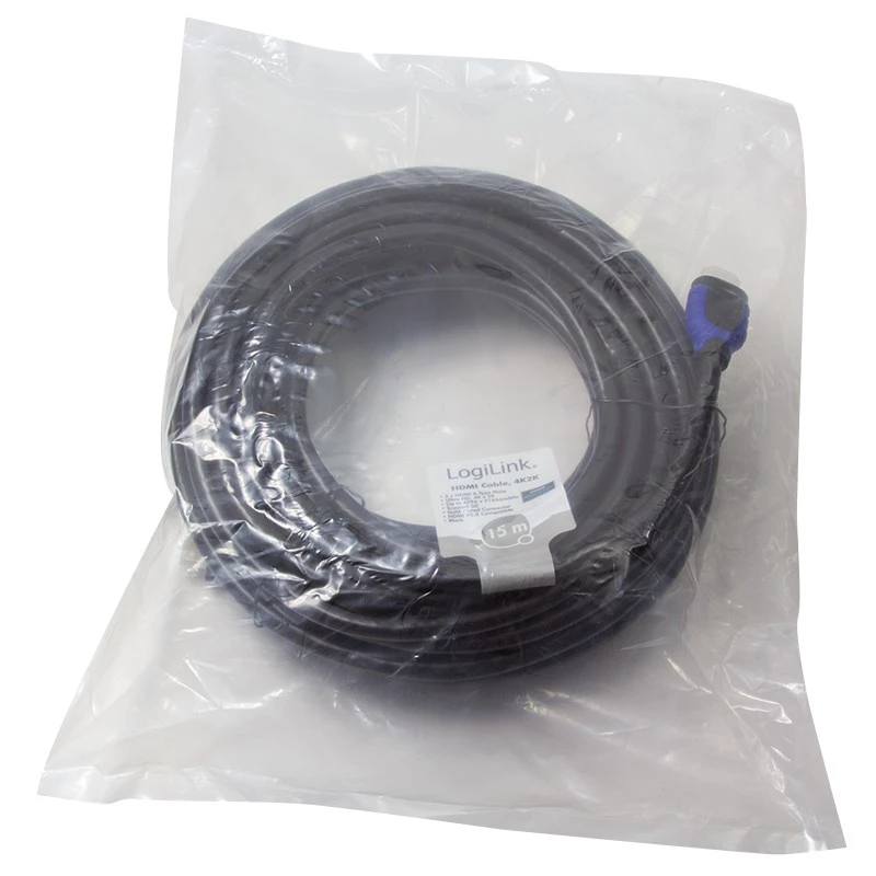 LogiLink CH0067 HDMI laidas 15 m HDMI Type A (Standartinis) Juodas