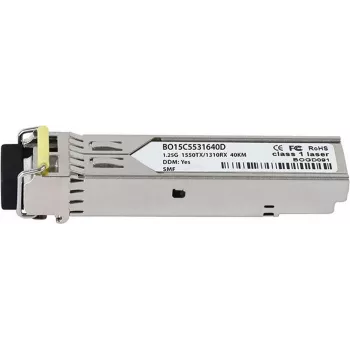 Suderinamas Extreme Networks MGBIC-BX40-D-EN BlueOptics© BO15C5531640D SFP siųstuvas-imtuvas, LC-Simplex, 1000BASE-BX-D, vienmodis šviesolaidis, TX1550nm/RX1310nm, 40 km, DDM, 0°C/+70°C (MGBIC-BX40-D-EN-BO)
