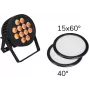 LED PAR šviestuvas EUROLITE 12x8W QCL 15x60° ir 40° su 2 difuzoriais