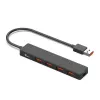 USB 3.2 Gen 2 5-in-1 Multiport Hub Vention CHOBB — 5 prievadai (4× USB 3.2 Gen 2 Type-A, 1× USB 3.2 Gen 1 Type-A), 0,15 m, ABS, juoda