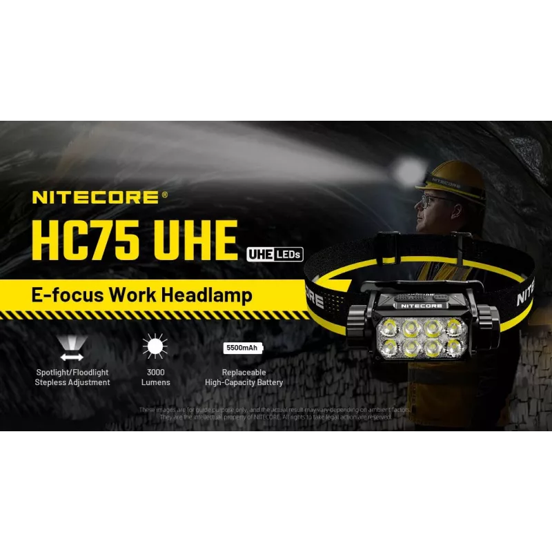 Švieslentė H serijos 3000 liumenų HC75 Uhe Nitecore