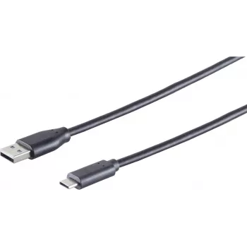 USB kabelis S/CONN 77143-1.0 USB 2.0 1 m USB C USB A juodas