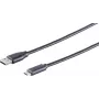 USB kabelis S/CONN 77143-1.0 USB 2.0 1 m USB C USB A juodas