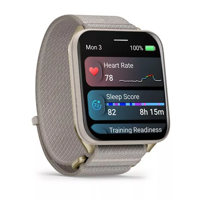 Išmanusis laikrodis GARMIN Venu X1 – 5,08 cm (2 colių) AMOLED 448×486 px, jutiklinis ekranas, Wi‑Fi, GPS, nailono dirželis, 34 g
