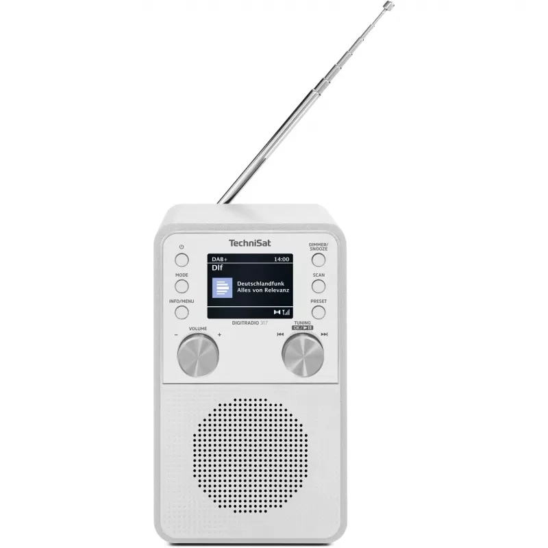 Skaitmeninis radijas TECHNISAT DigitRadio 317 Baltas – FM ir DAB+ priėmimas, kompaktiškas stalinis dizainas