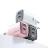USB ir USB-C 30W GaN greitasis įkroviklis usams CC229 Baltas – LED indikatorius, kompaktiškas dizainas
